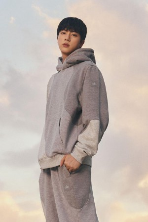 Athletic Heather Grey Tonal Alo Yoga Make Waves Women Hoodie | KSA QOE914830