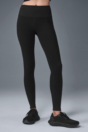 Black Alo Yoga High-Waist Alosoft Lounge Women Legging | KSA IGU832019