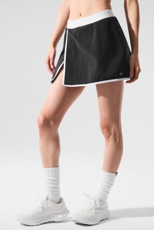 Black / White Alo Yoga Airbrush Streamlined Women Skirt | KSA EHT653217