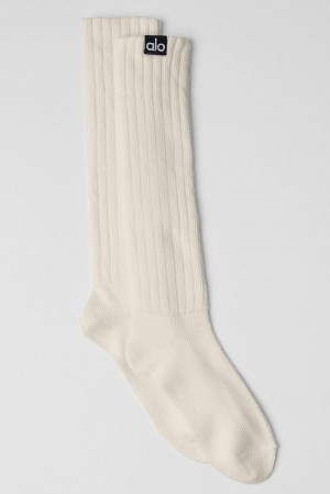 Bone Alo Yoga Unisex Scrunch Men Sock | KSA HAS269015