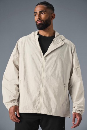 Bone Alo Yoga Vantage Nylon Ripstop Track Men Jacket | KSA IUN648195