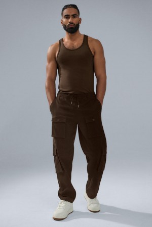 Espresso Alo Yoga Northstar Cargo Men Pant | KSA HAC762410