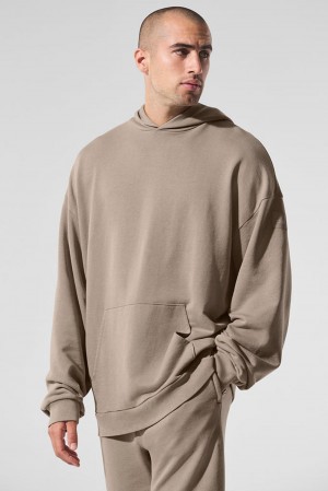 Gravel Wash Alo Yoga Chill Vintage Wash Men Hoodie | KSA DWS016972