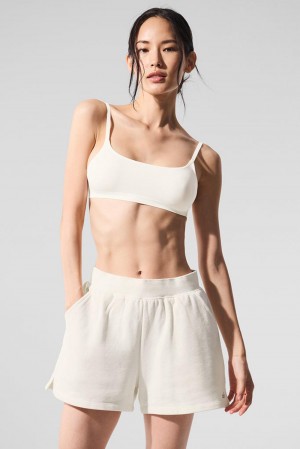 Ivory Alo Yoga Sheer Glow Women Bra | KSA ZAD851647