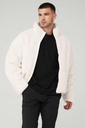 Ivory Alo Yoga Sherpa Stage Men Puffer Jacket | KSA QJW274160