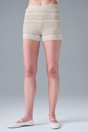 Ivory / Alabaster Alo Yoga Sport Play High-Waist Knit Women Short | KSA IFT765832