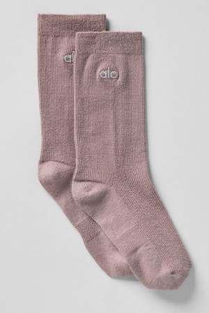 Mushroom Alo Yoga Unisex Half-Crew Understated Men Sock | KSA CTY130657