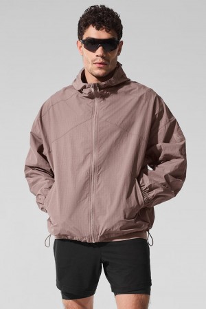 Mushroom Alo Yoga Vantage Nylon Ripstop Track Men Jacket | KSA MAL571069