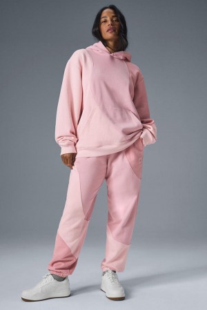 Sunset Pink Tonal Alo Yoga Make Waves Women Hoodie | KSA CSI928073