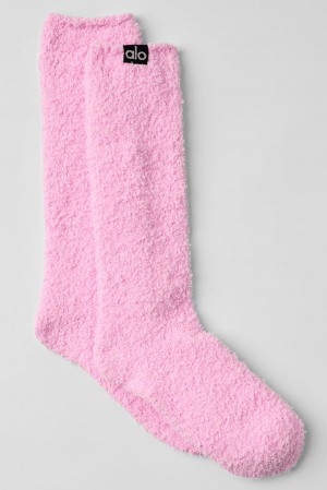 Sweet Pink Alo Yoga Plush Lush Men Sock | KSA OLV240765