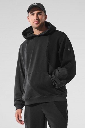 Vintage Black Tonal Alo Yoga Make Waves Men Hoodie | KSA MUV986501