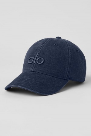 Vintage Navy Alo Yoga Washed Off-Duty Men Cap | KSA JFP420695