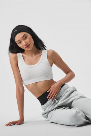 White Alo Yoga Wellness Women Bra | KSA DJM609723