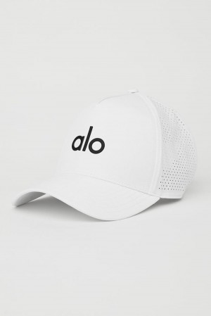 White / Black Alo Yoga Performance District Men Trucker Hat | KSA FLB137602