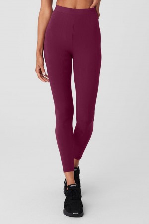 Wild Berry Alo Yoga High-Waist 7/8 Run It Back Women Legging | KSA OVW385496