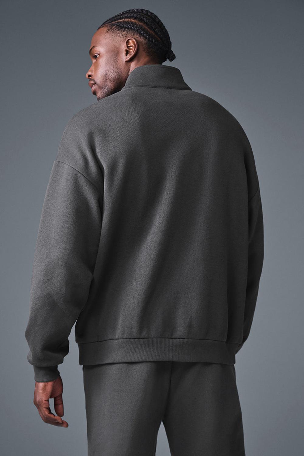 Anthracite Alo Yoga Accolade 1/4 Zip Men Pullover | KSA  CWX084257