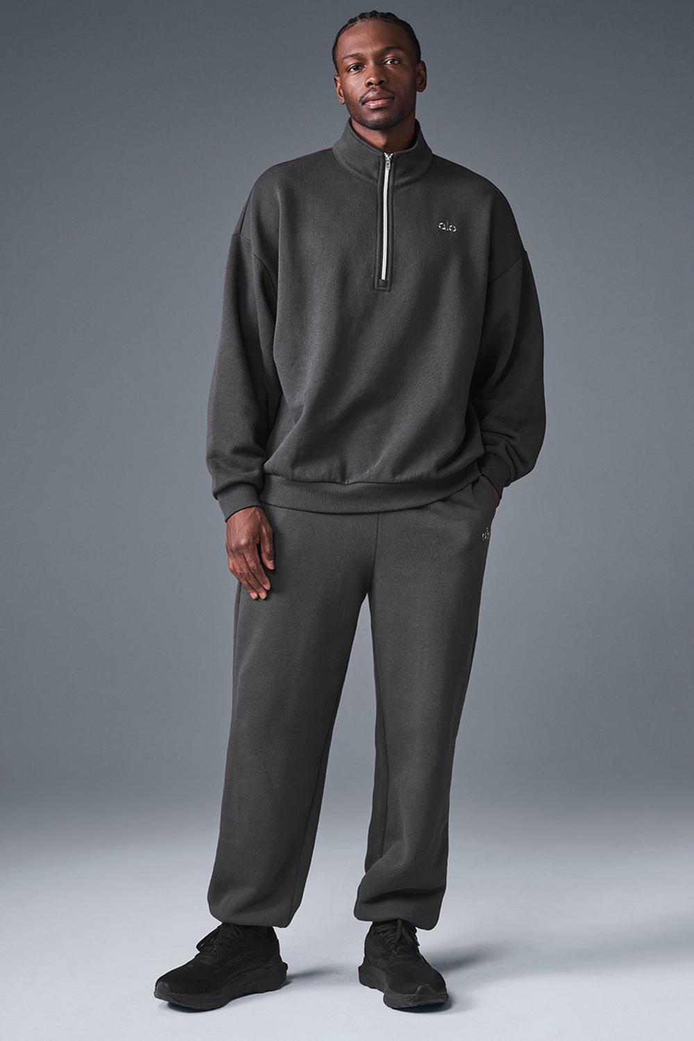 Anthracite Alo Yoga Accolade 1/4 Zip Men Pullover | KSA  CWX084257