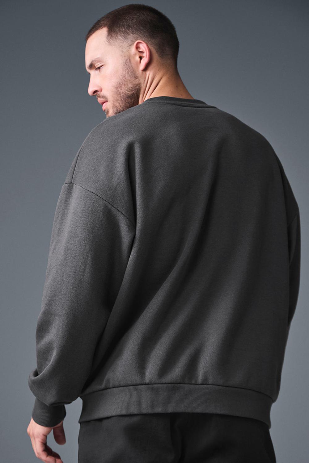 Anthracite Alo Yoga Accolade Crew Neck Men Pullover | KSA  ZSY156893