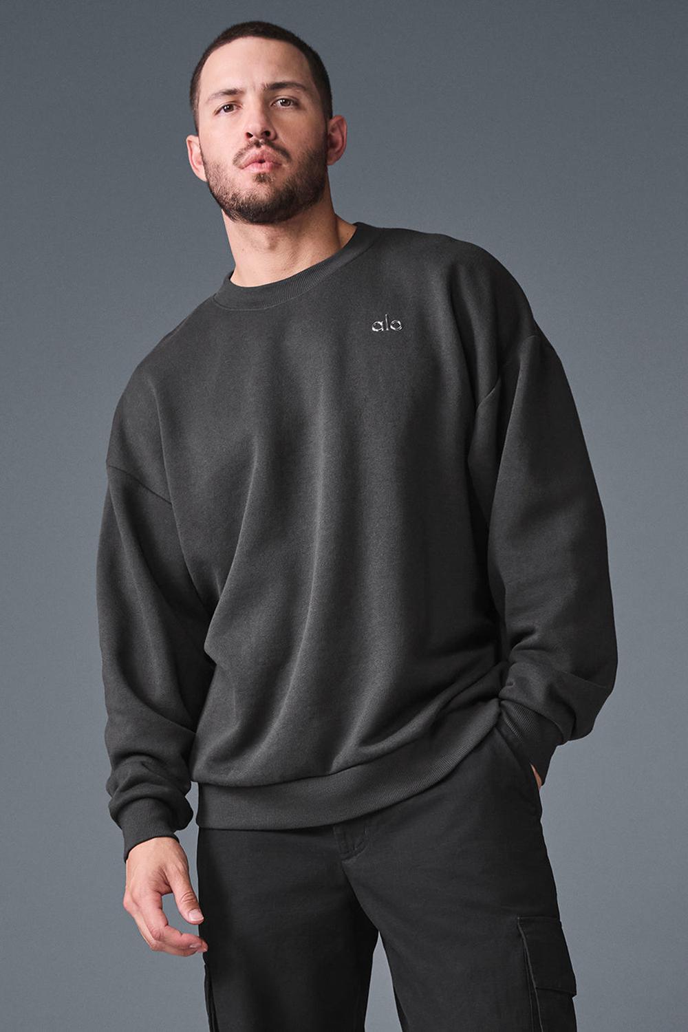 Anthracite Alo Yoga Accolade Crew Neck Men Pullover | KSA  ZSY156893