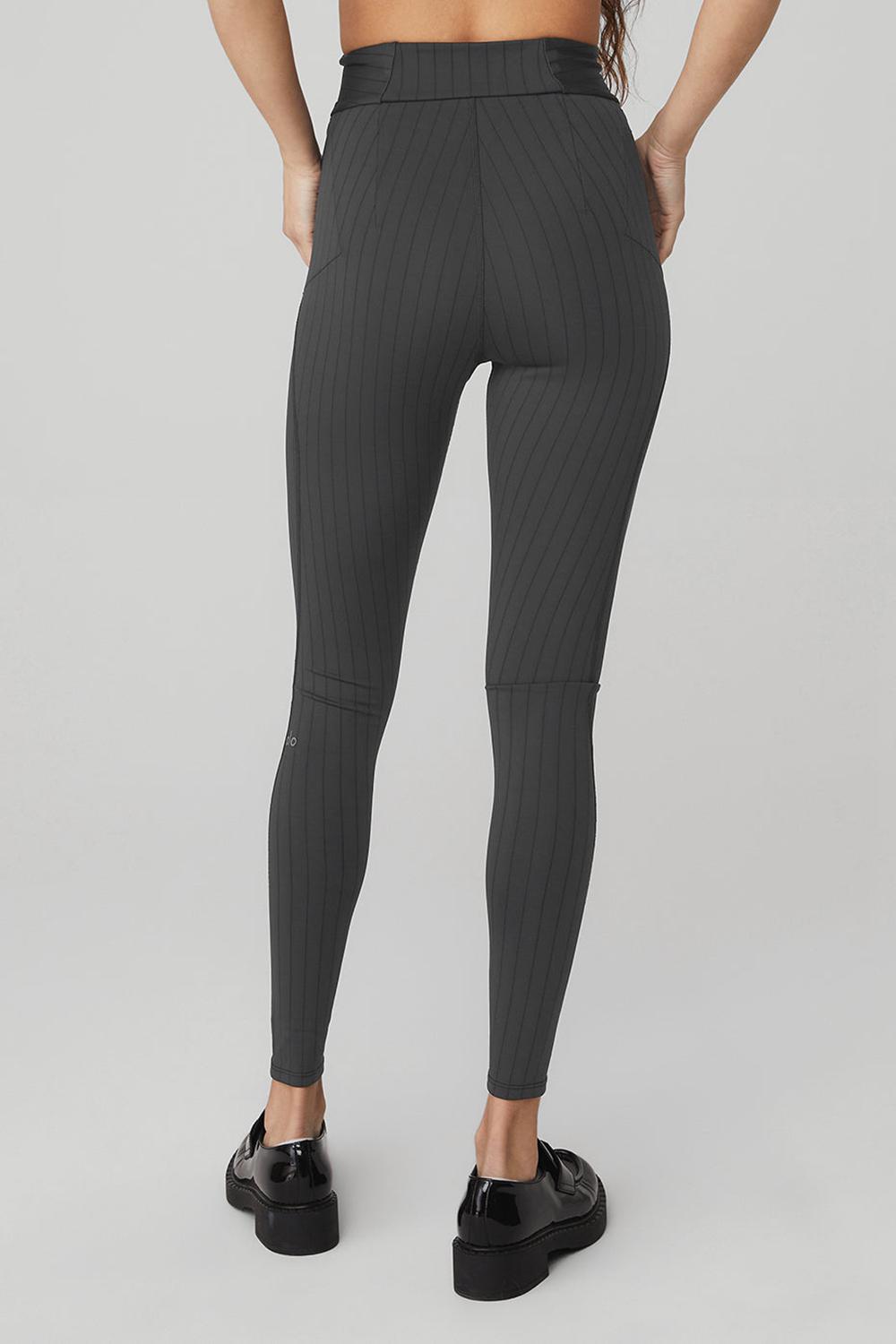 Anthracite / Black Alo Yoga Pinstripe Jacquard Extreme High-Waist Women Legging | KSA  EIW758940