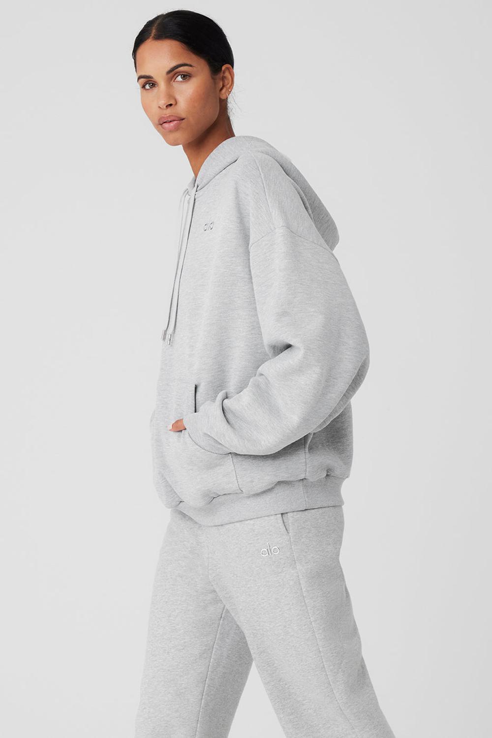 Athletic Heather Grey Alo Yoga Accolade Women Hoodie | KSA  PDJ478591