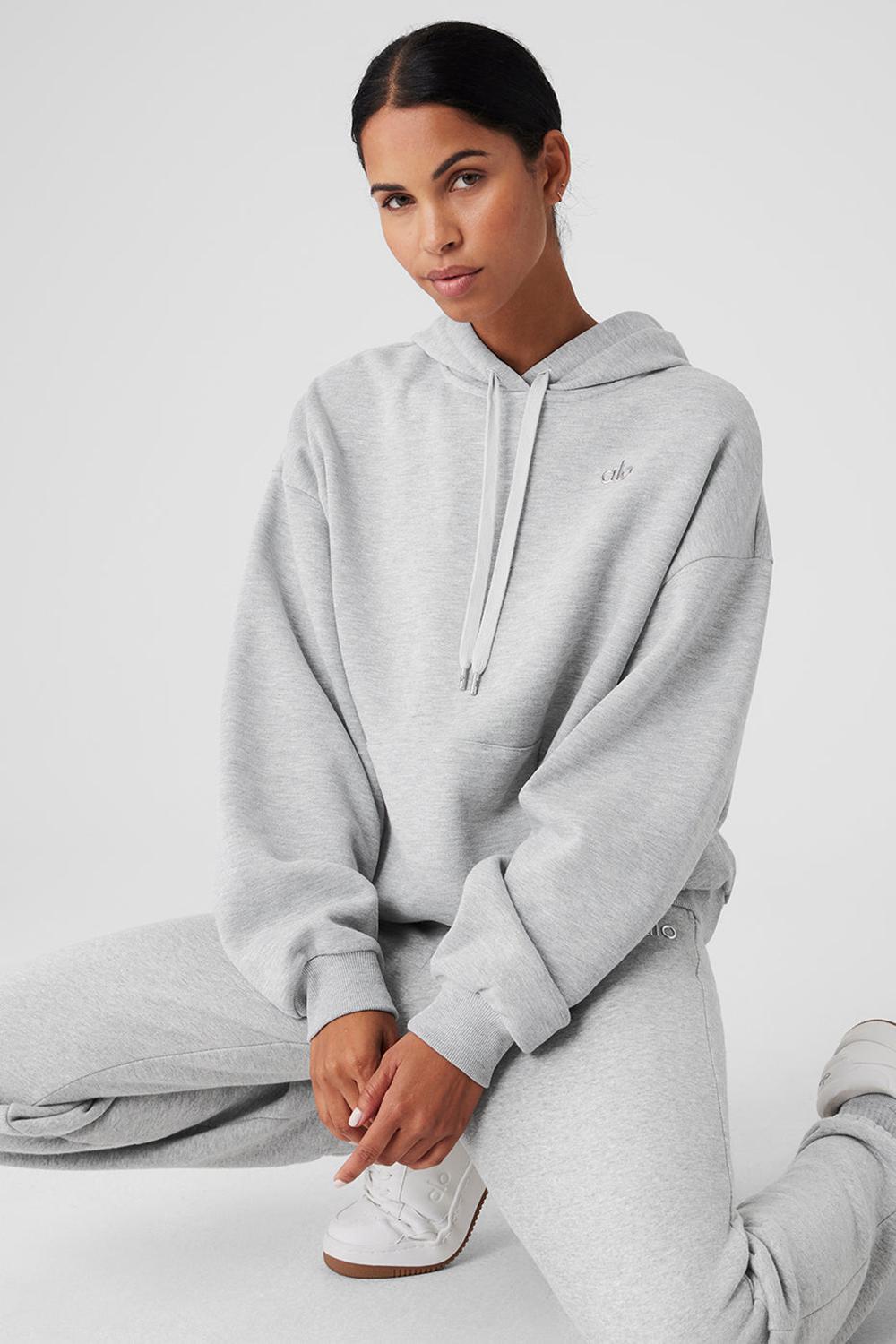 Athletic Heather Grey Alo Yoga Accolade Women Hoodie | KSA  PDJ478591
