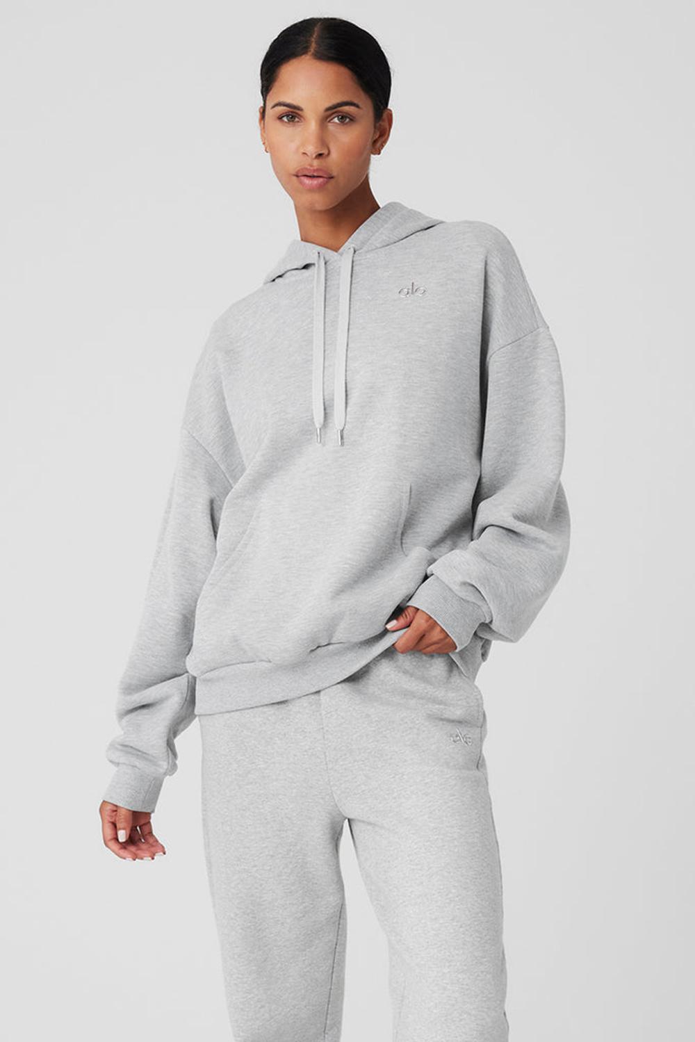 Athletic Heather Grey Alo Yoga Accolade Women Hoodie | KSA  PDJ478591