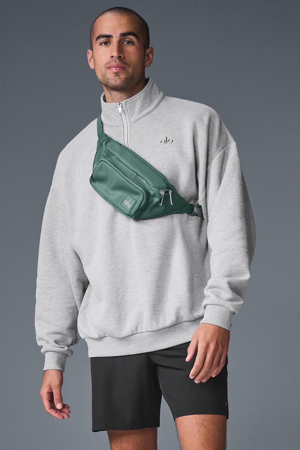 Athletic Heather Grey Alo Yoga Accolade 1/4 Zip Men Pullover | KSA  WEV368541