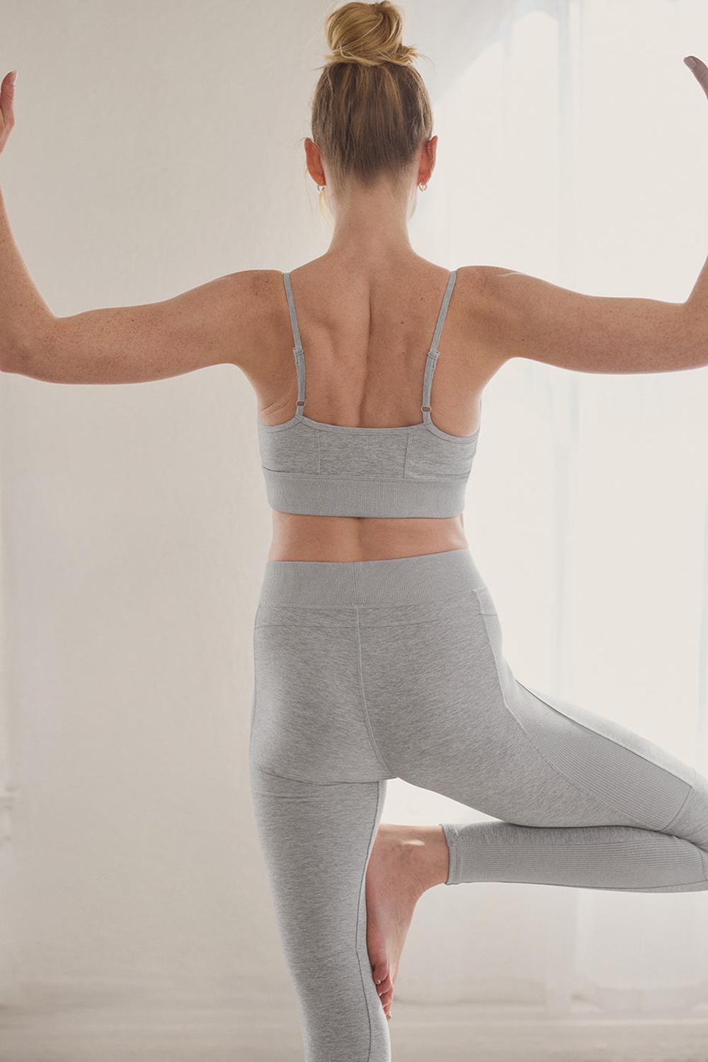 Athletic Heather Grey Alo Yoga Alosoft Head Start Women Bra | KSA  OBS489631