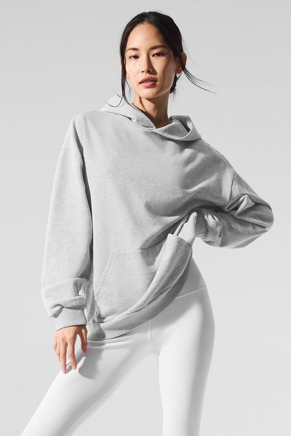 Athletic Heather Grey Alo Yoga Chill Women Hoodie | KSA  AUO830249