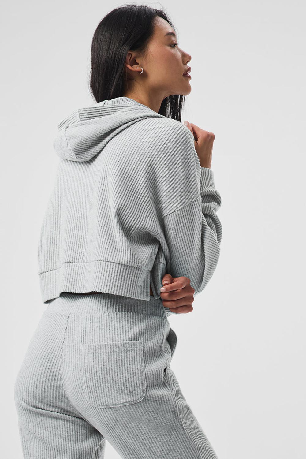 Athletic Heather Grey Alo Yoga Muse Women Hoodie | KSA  NRL482053