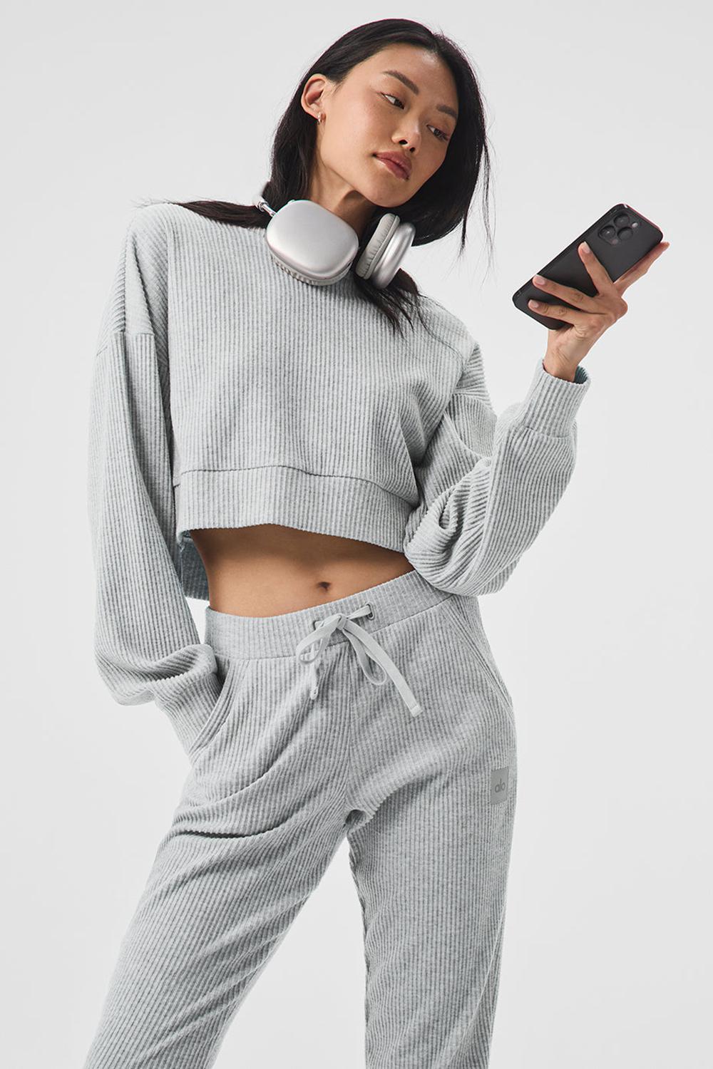 Athletic Heather Grey Alo Yoga Muse Women Hoodie | KSA  NRL482053