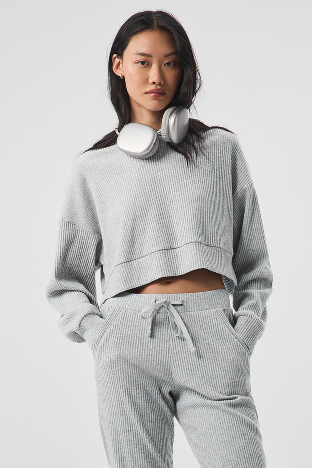 Athletic Heather Grey Alo Yoga Muse Women Hoodie | KSA  NRL482053