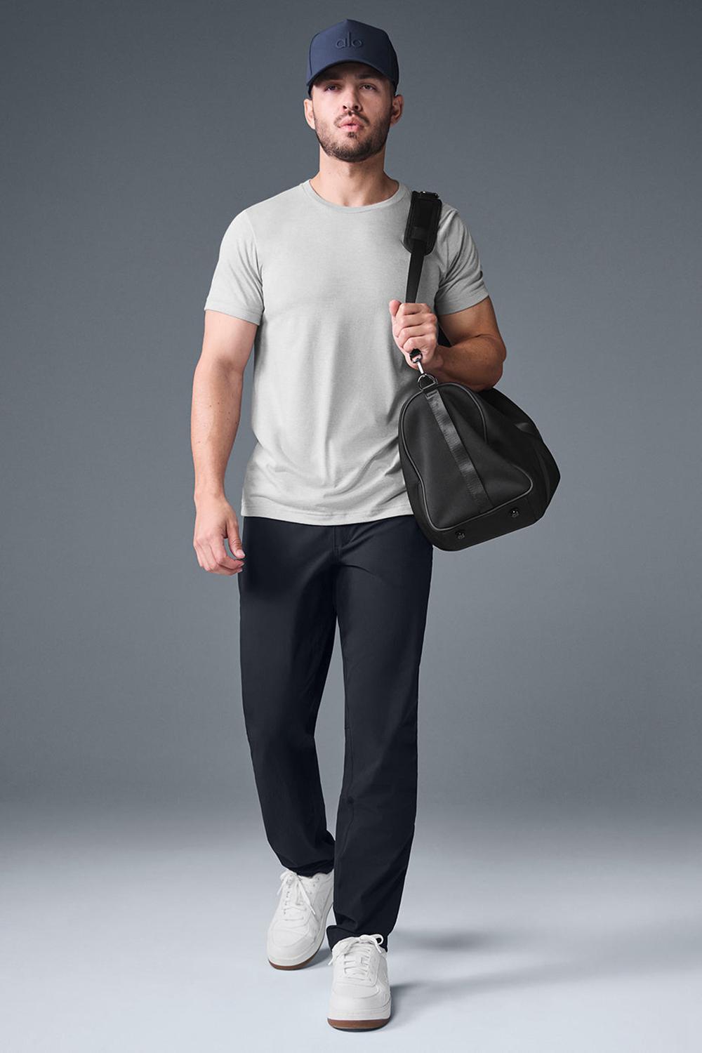 Athletic Heather Grey Alo Yoga Triumph Men Tee | KSA  GQT603718