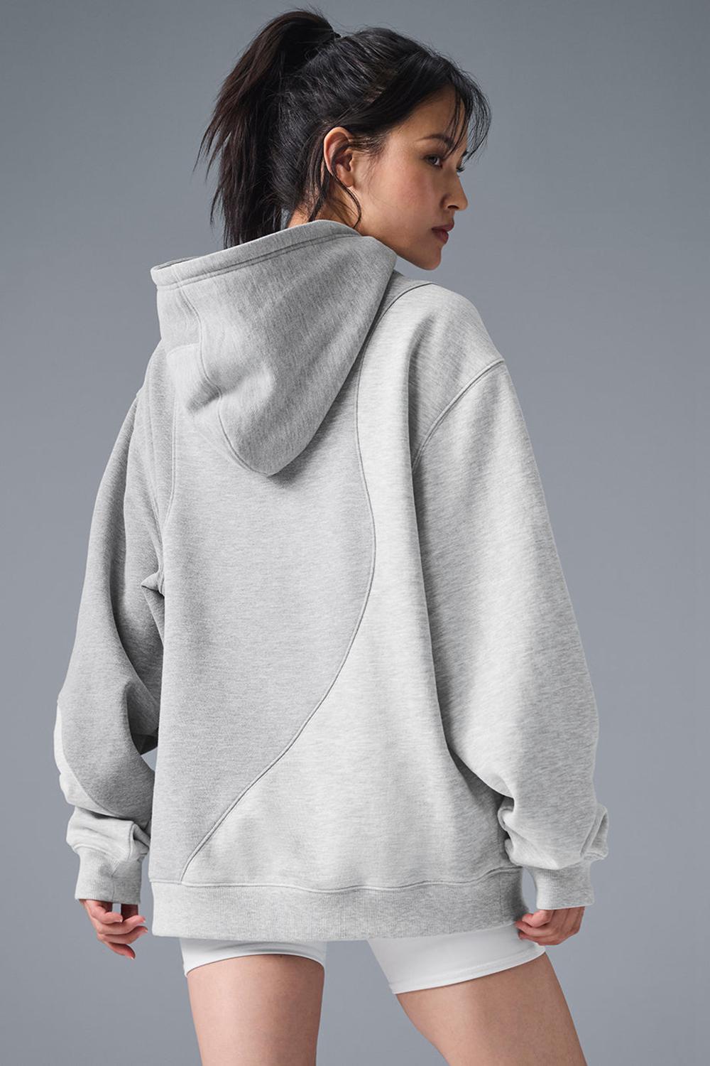 Athletic Heather Grey Tonal Alo Yoga Make Waves Women Hoodie | KSA  QOE914830