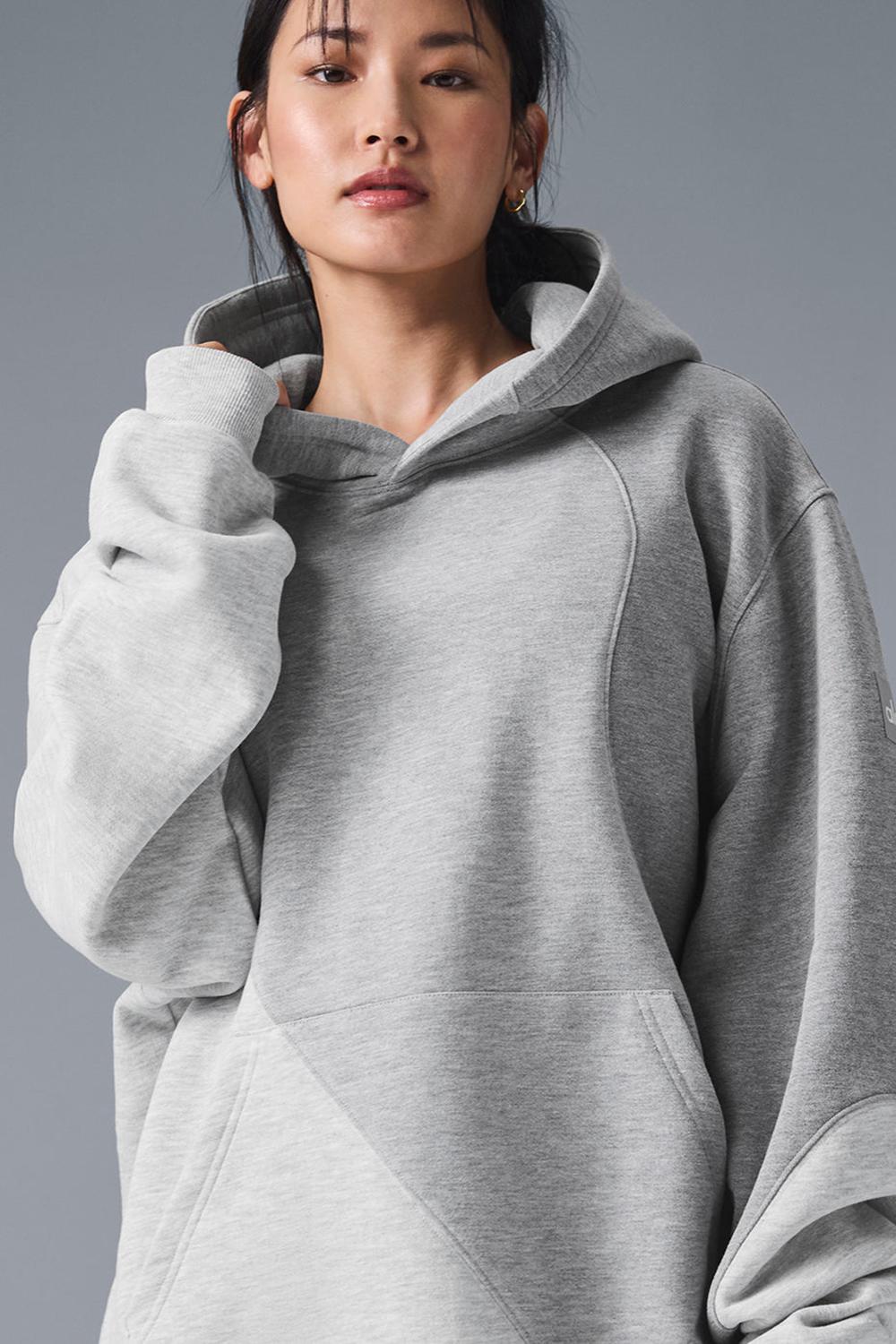 Athletic Heather Grey Tonal Alo Yoga Make Waves Women Hoodie | KSA  QOE914830