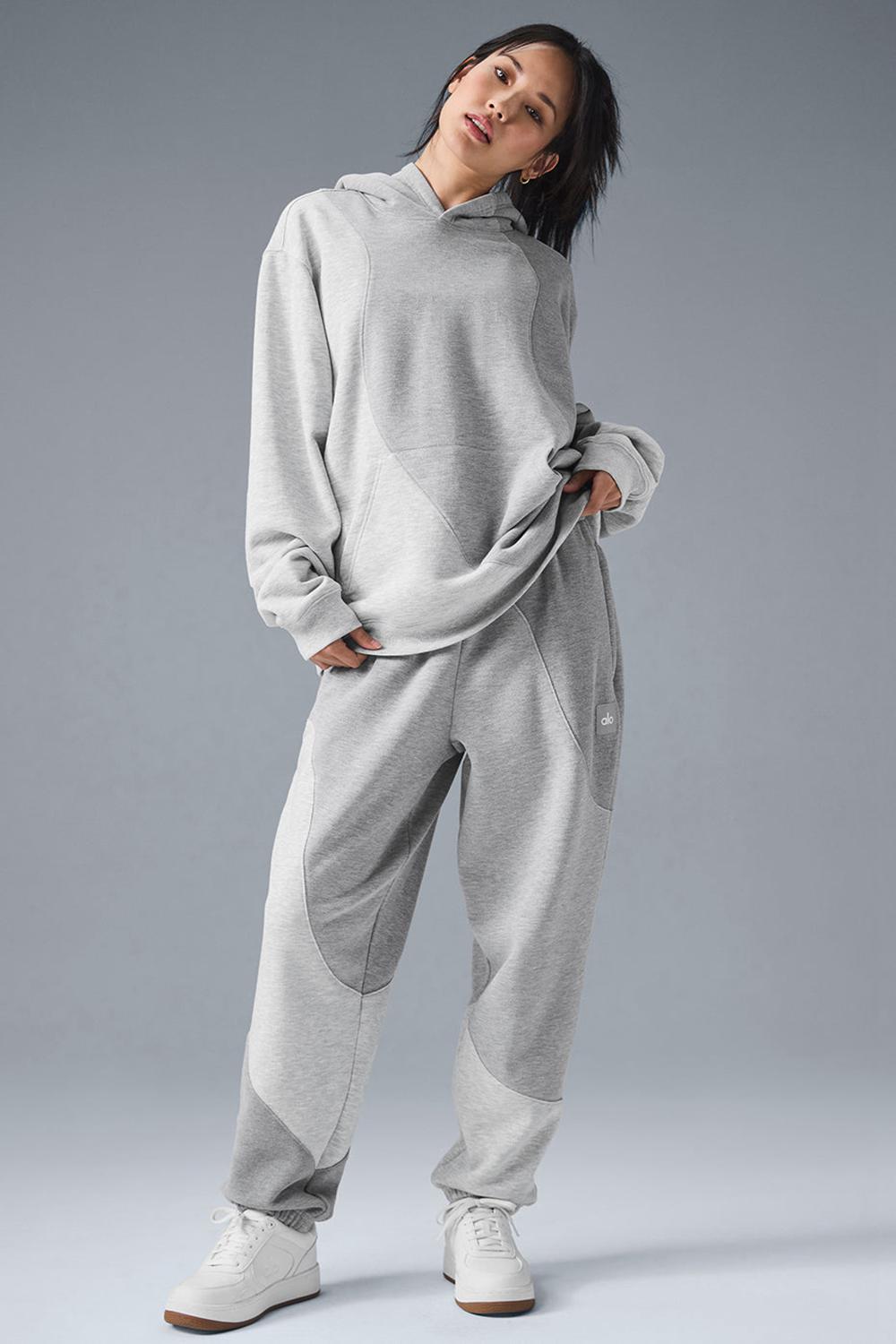 Athletic Heather Grey Tonal Alo Yoga Make Waves Women Hoodie | KSA  QOE914830