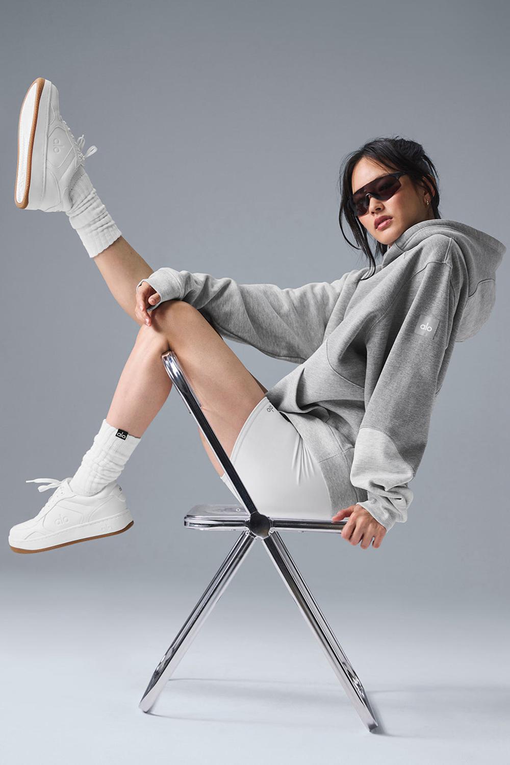 Athletic Heather Grey Tonal Alo Yoga Make Waves Women Hoodie | KSA  QOE914830