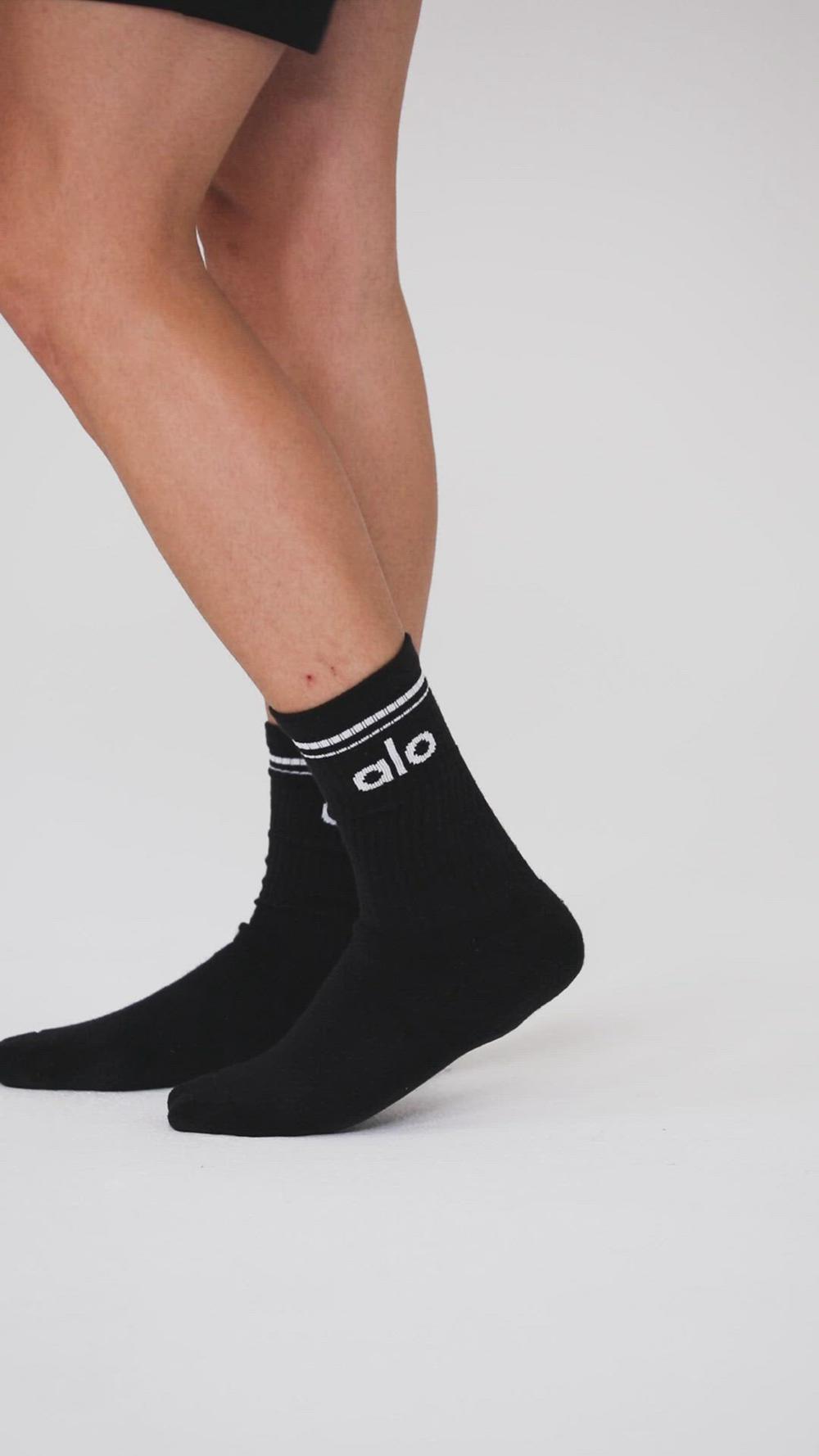 Athletic Heather Grey / Black Alo Yoga Unisex Throwback Men Sock | KSA  REY128465