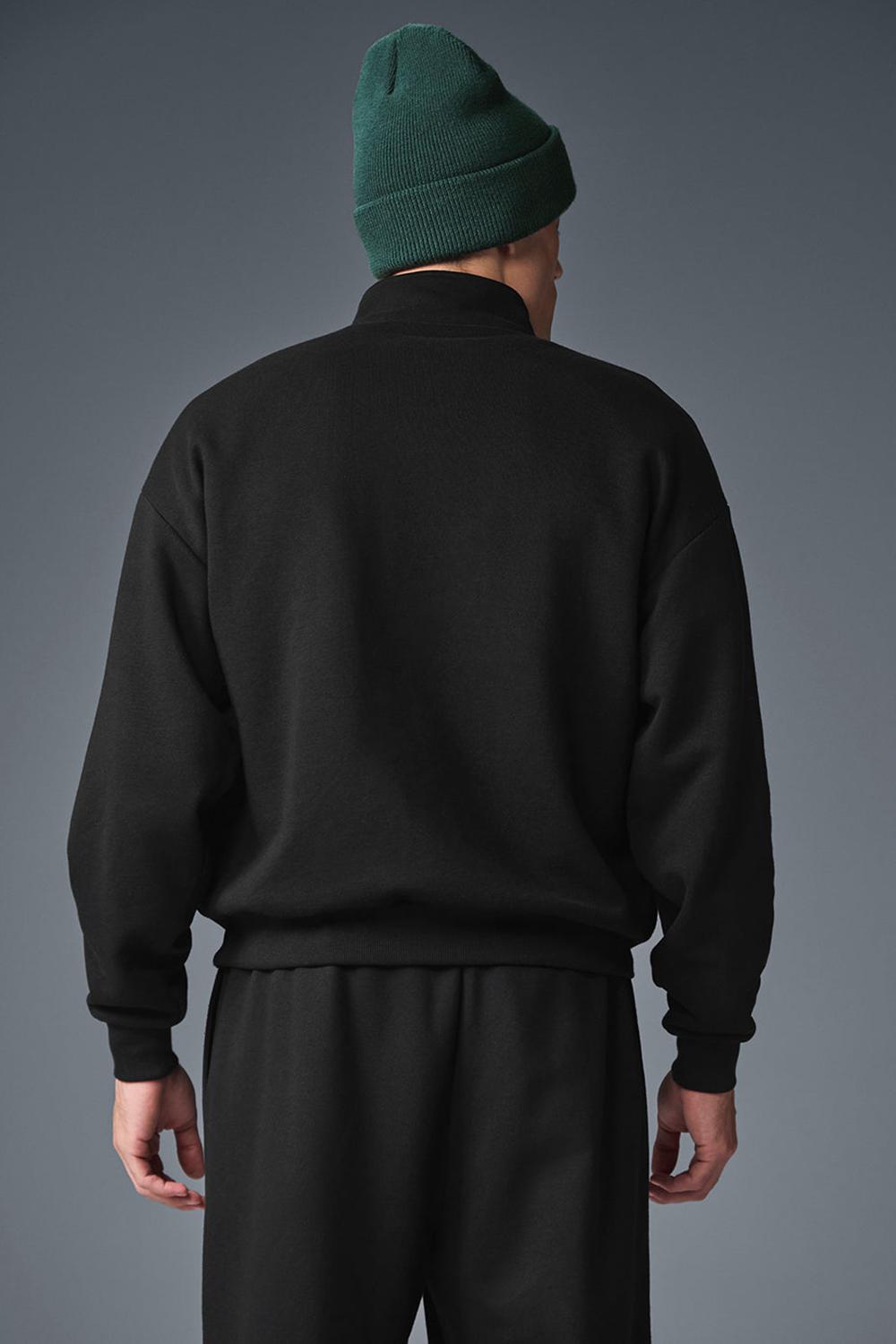 Black Alo Yoga Accolade 1/4 Zip Men Pullover | KSA  RJW325794