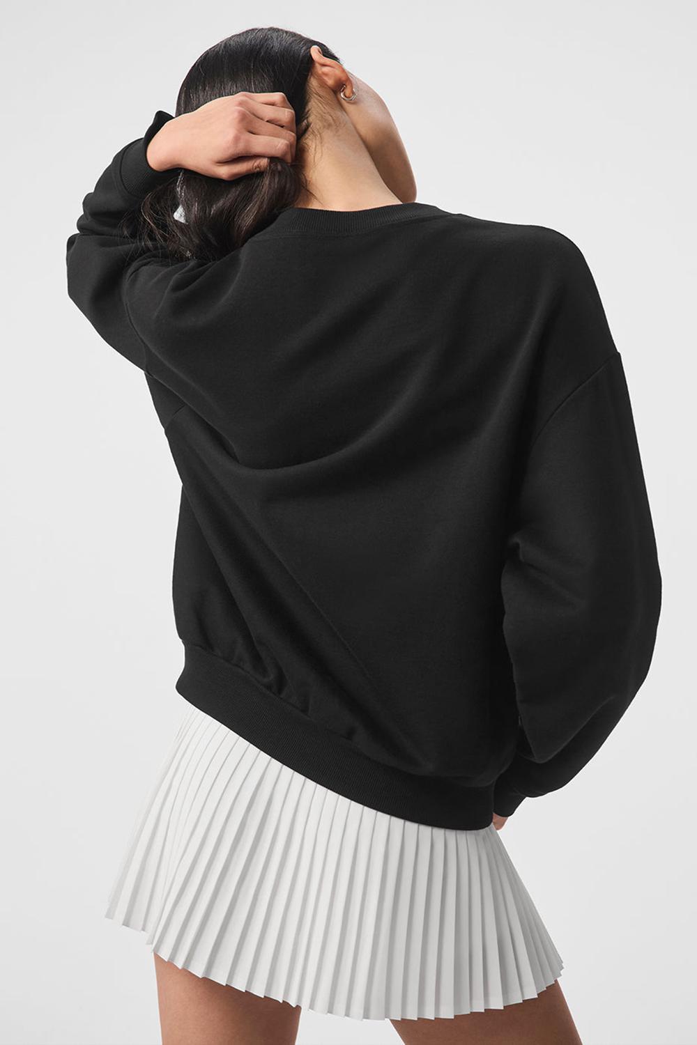 Black Alo Yoga Accolade Crew Neck Women Pullover | KSA  ICO103296