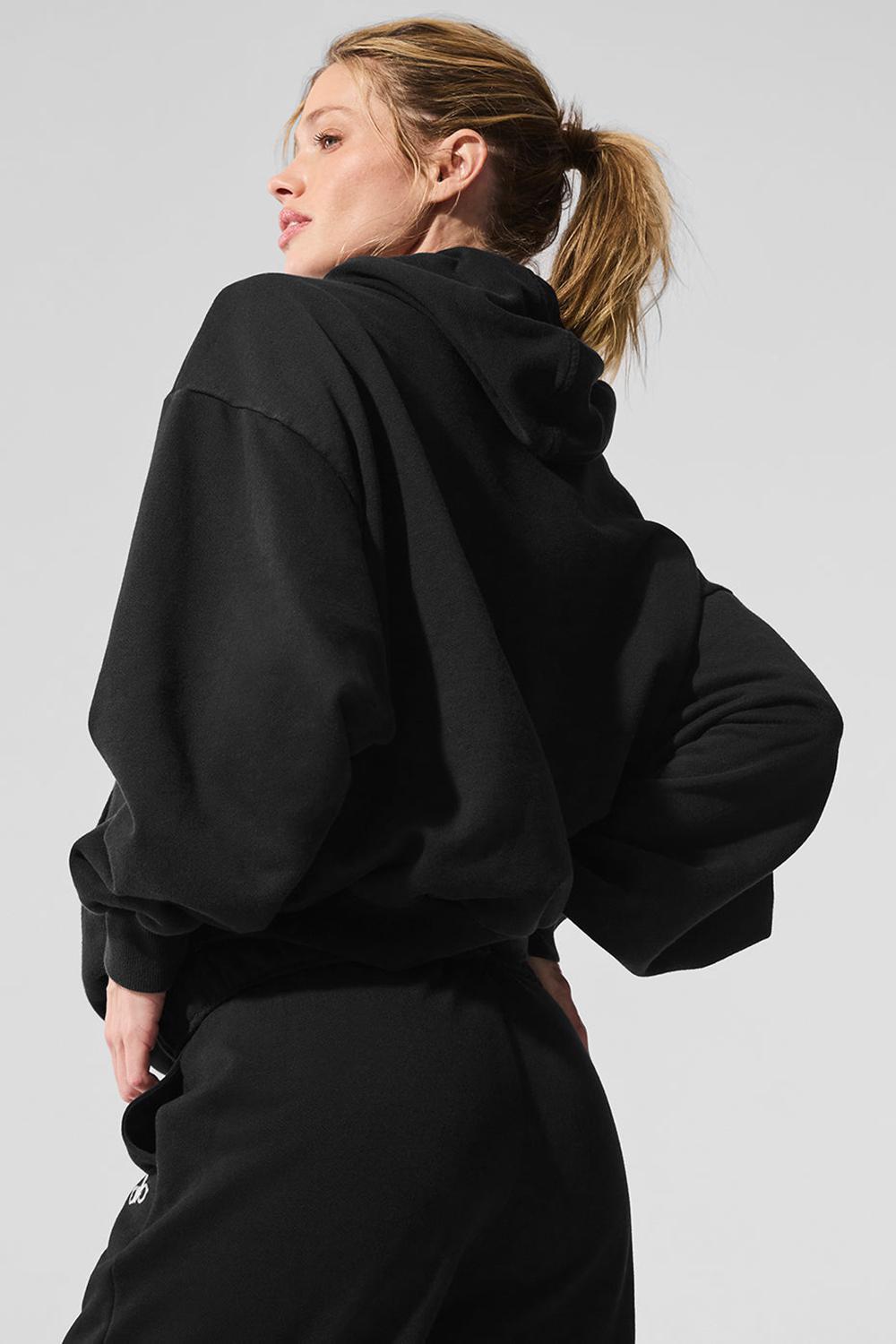 Black Alo Yoga Accolade Women Hoodie | KSA  GRF134692