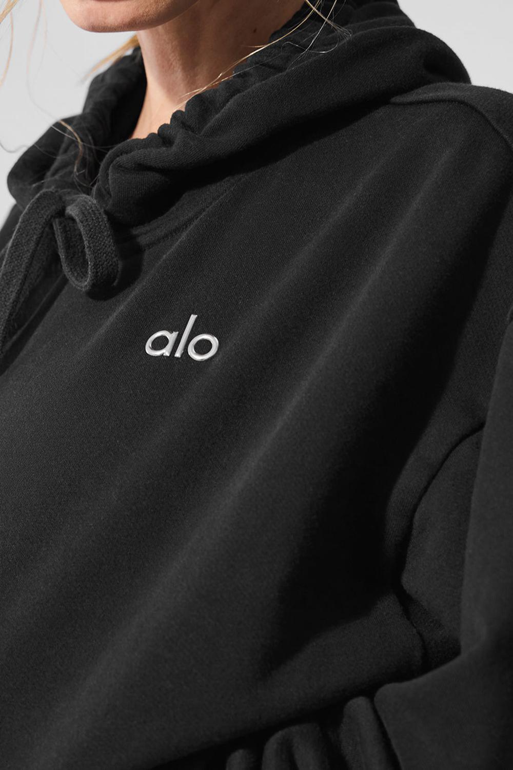 Black Alo Yoga Accolade Women Hoodie | KSA  GRF134692