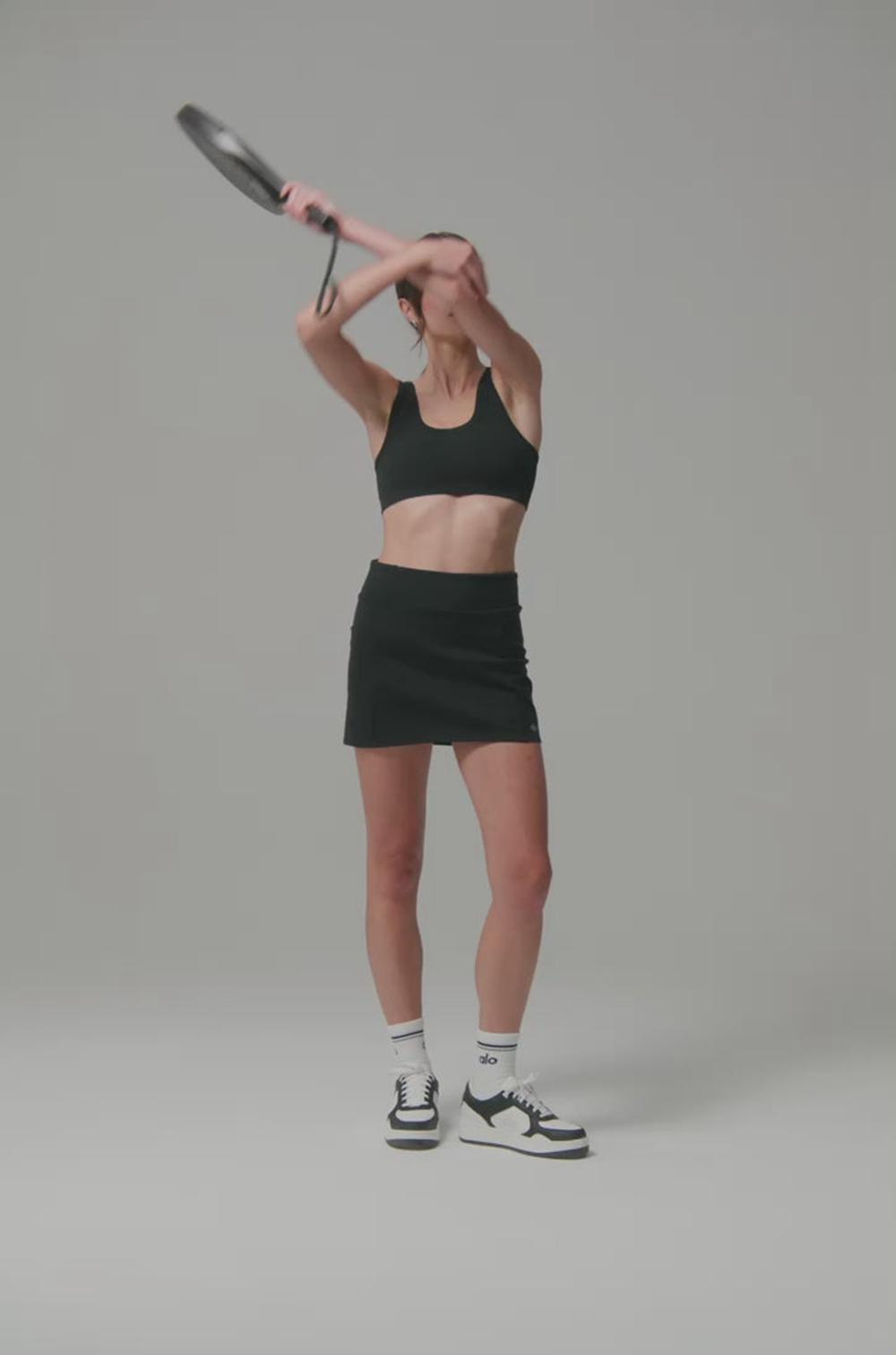 Black Alo Yoga Airbrush High-Waist Good Form Tennis Women Skirt | KSA  ZKA921840