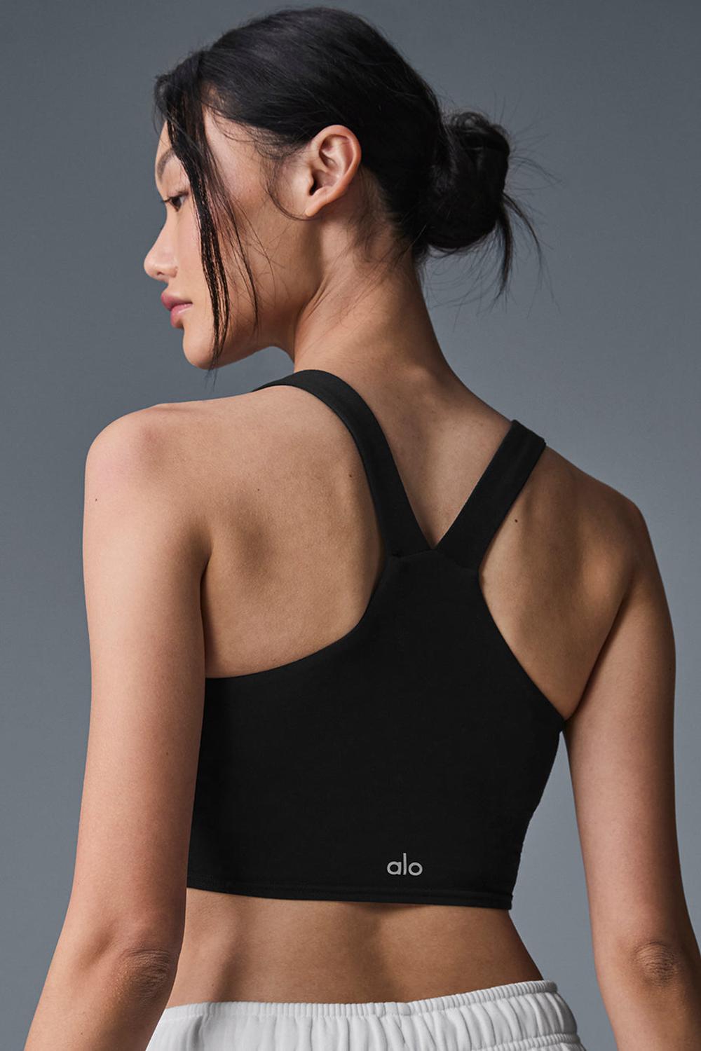Black Alo Yoga Airbrush Real Women Bra Tank | KSA  OID726138