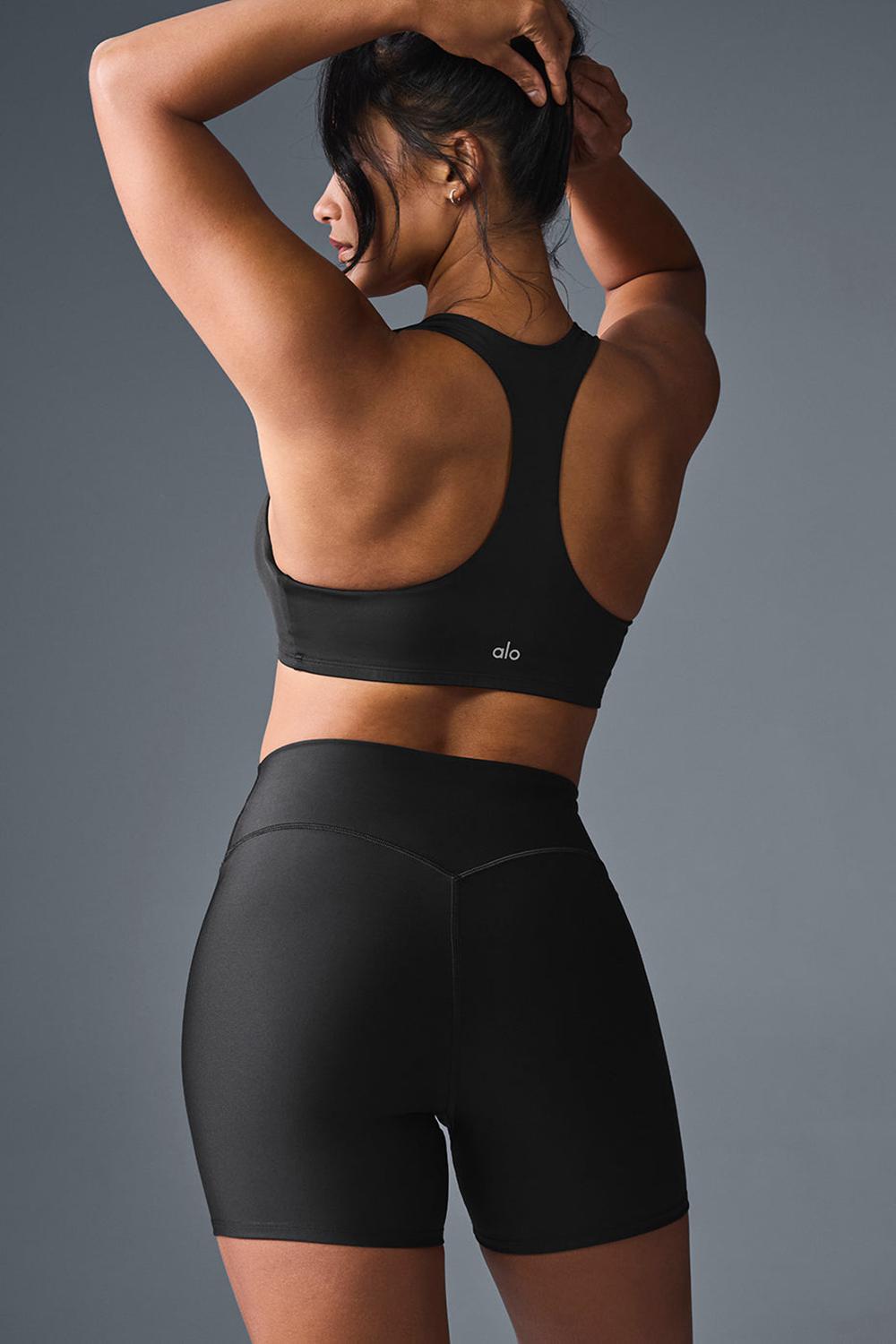 Black Alo Yoga Airlift Advantage Racerback Women Bra | KSA  GBO316527