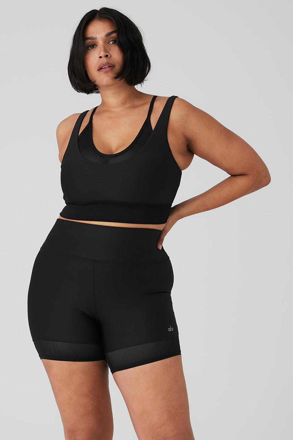 Black Alo Yoga Airlift Double Trouble Women Bra | KSA  KPE421058