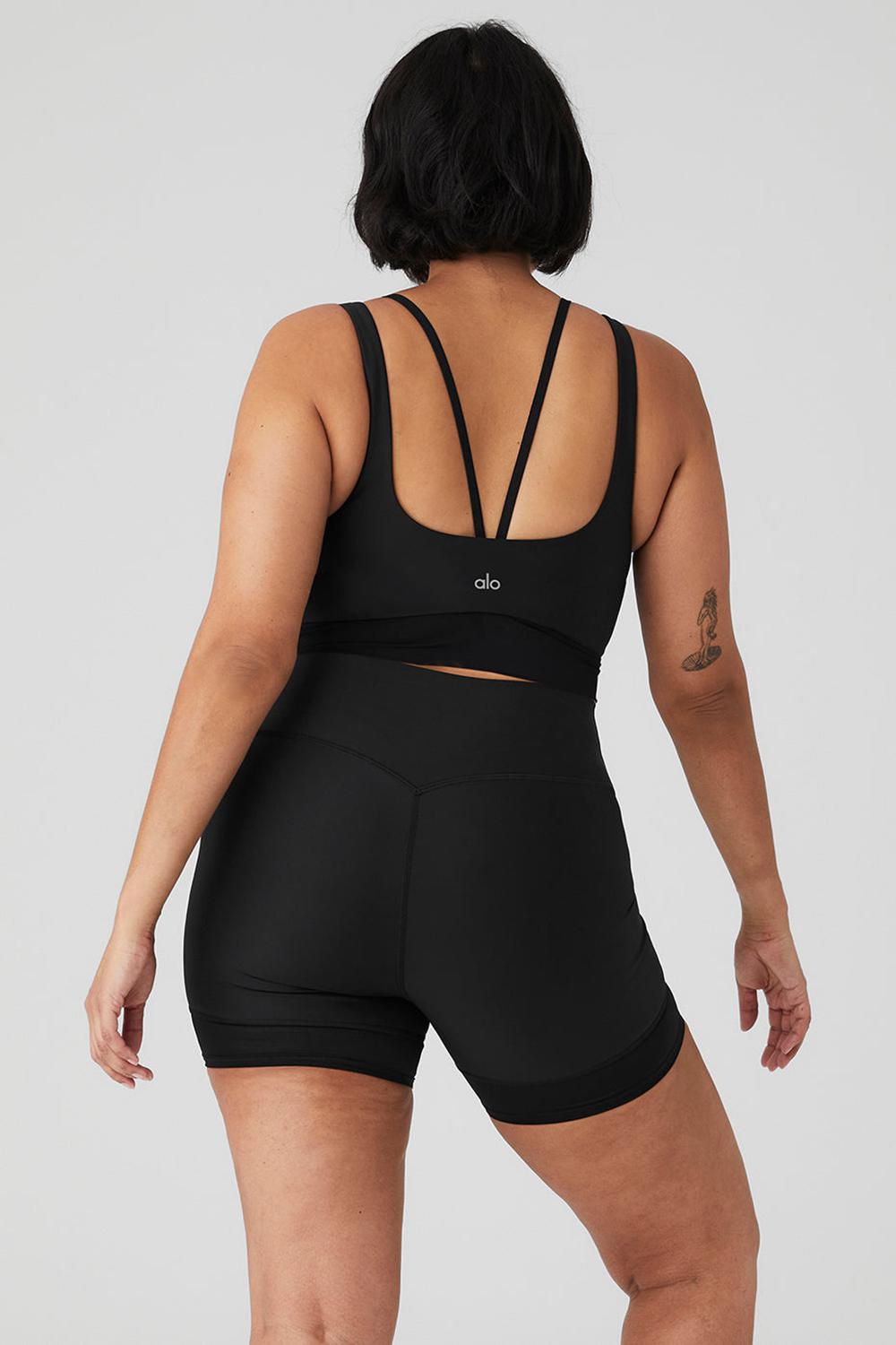 Black Alo Yoga Airlift Double Trouble Women Bra | KSA  KPE421058