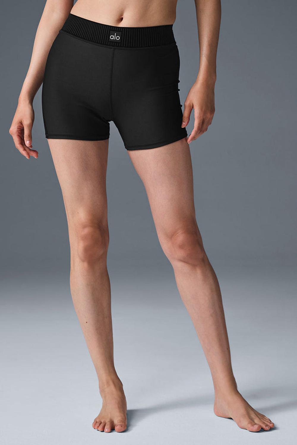 Black Alo Yoga Airlift High-Waist Line Up Women Short | KSA  UTL580697