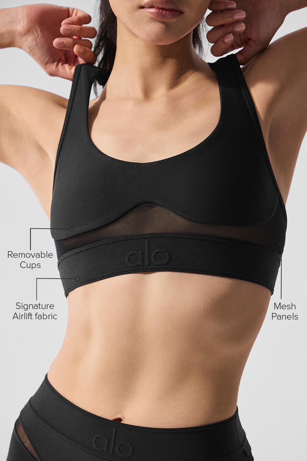 Black Alo Yoga Airlift Rebel Women Bra | KSA  ZST182645